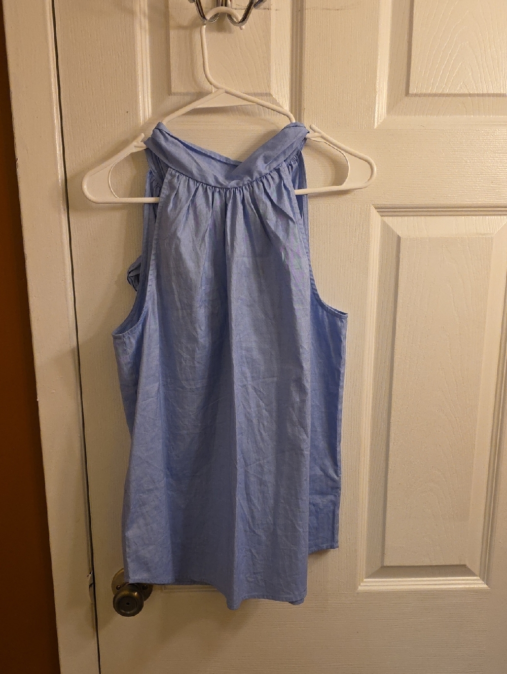 J. Crew Chambray Blue Sleeveless Halter Top